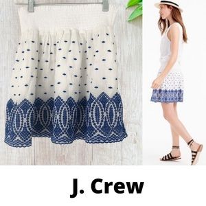 J. Crew Embroidered Gauze Mini Skirt XS